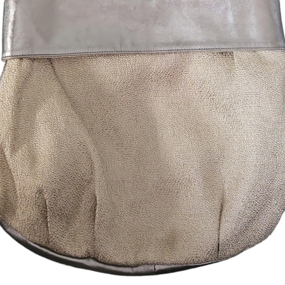 Hagara Embossed and Smooth Metallic Hobo Shoulder Bag - Picture 12 of 14
